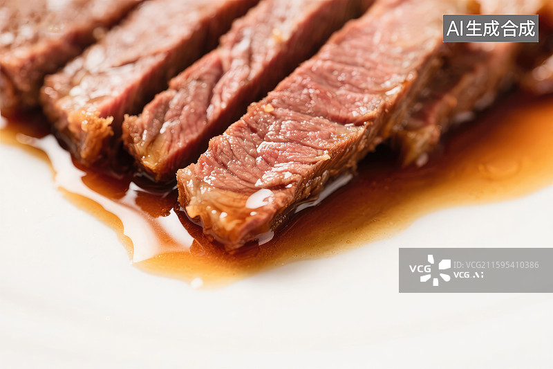 【AI数字艺术】切片熟牛肉配酱汁图片素材