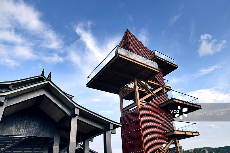 建水双龙桥稻田公园观景台图片素材