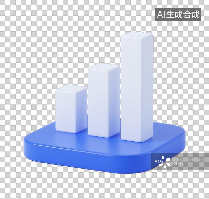 【AI数字艺术】3D粘土上升商业柱状图元素图片素材
