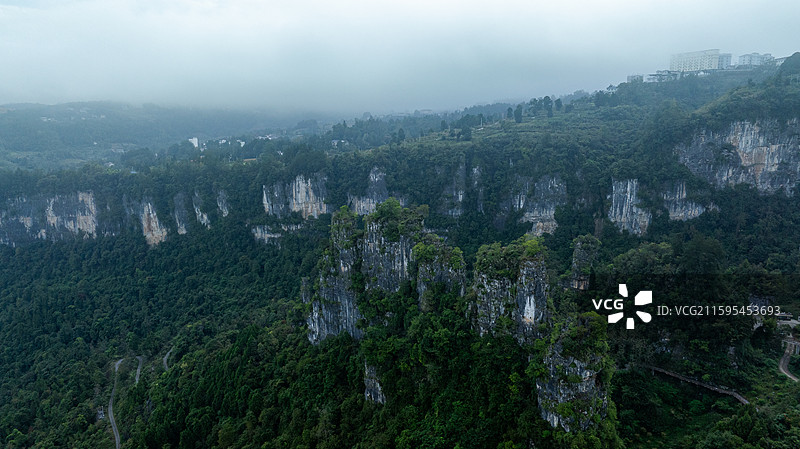 国家4A景区恩施大清江红花峰林风光图片素材