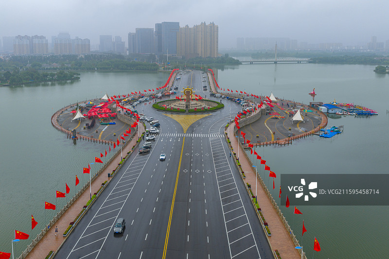 航拍滨州中海公园图片素材