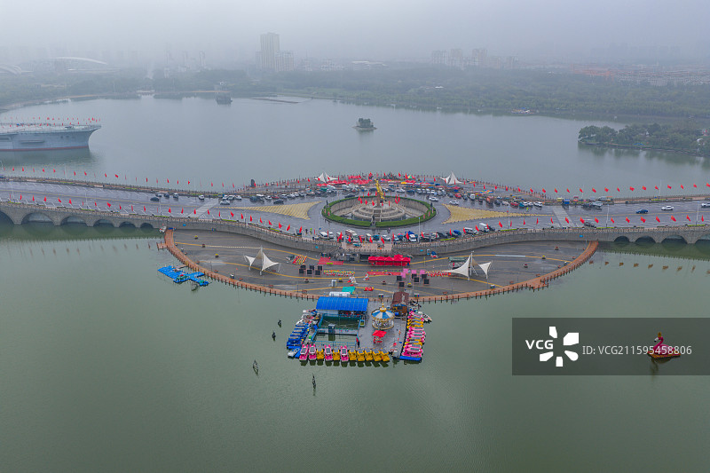 航拍滨州中海公园图片素材