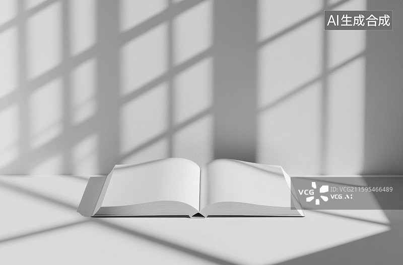 【AI数字艺术】3D三维窗前洒下的阳光中打开的书上书籍知识在线教育毕业季插画图片素材