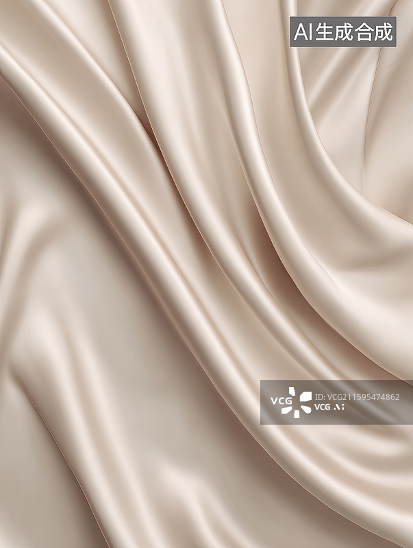 【AI数字艺术】柔和米色丝绸织物纹理图片素材
