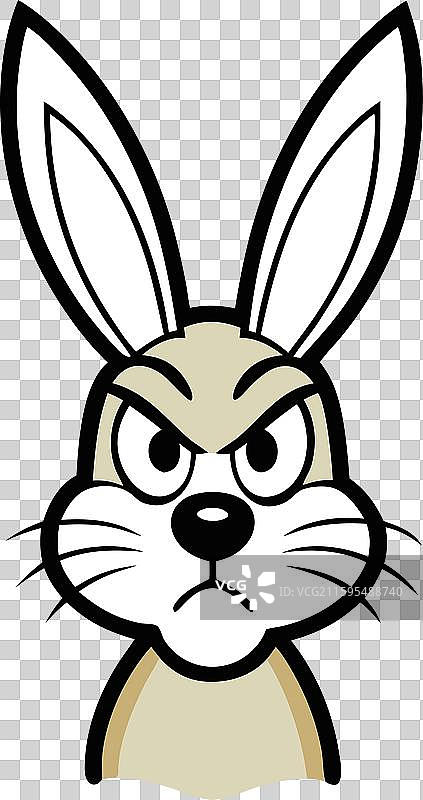 东部棉尾兔愤怒图标图片素材