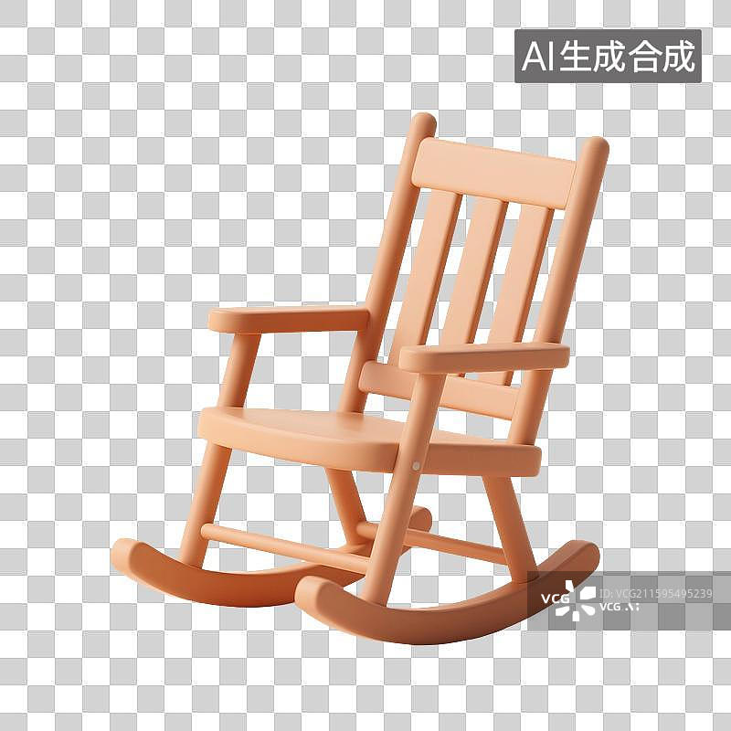 【AI数字艺术】3D渲染，木质凳子，椅子，家具，免抠元素图片素材