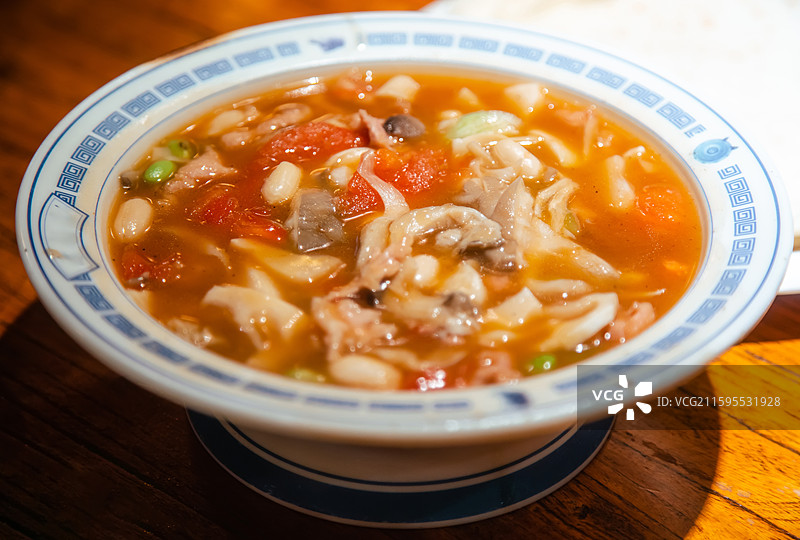 河南美食，洛阳水席里的连汤肉片图片素材