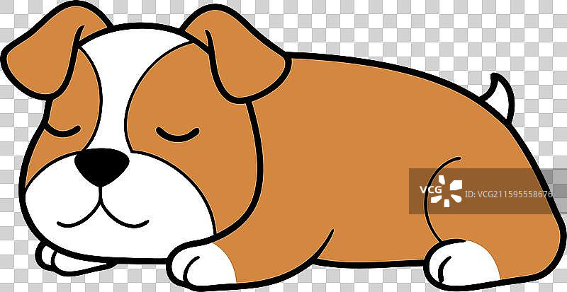 英国斗牛犬睡觉图标图片素材