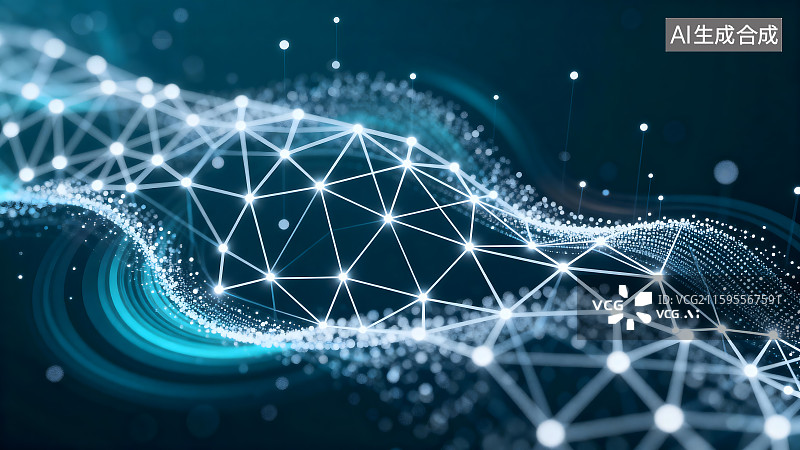 【AI数字艺术】抽象数字网络结构图案图片素材