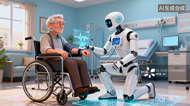 【AI数字艺术】人工智能养老图片素材