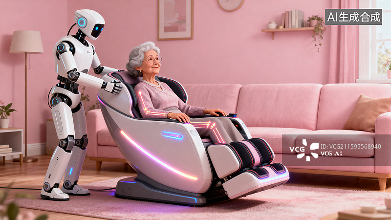 【AI数字艺术】人工智能养老图片素材