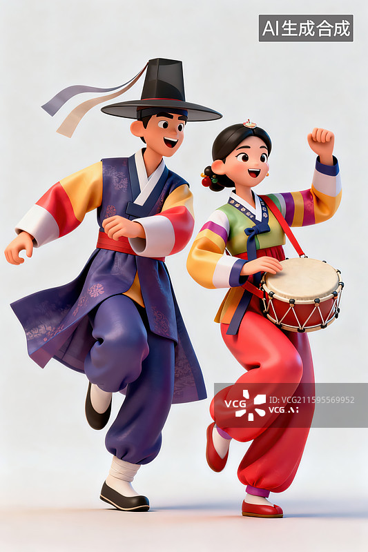 【AI数字艺术】传统服饰人物舞蹈场景图片素材