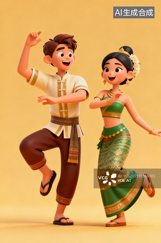 【AI数字艺术】卡通人物舞蹈场景图片素材