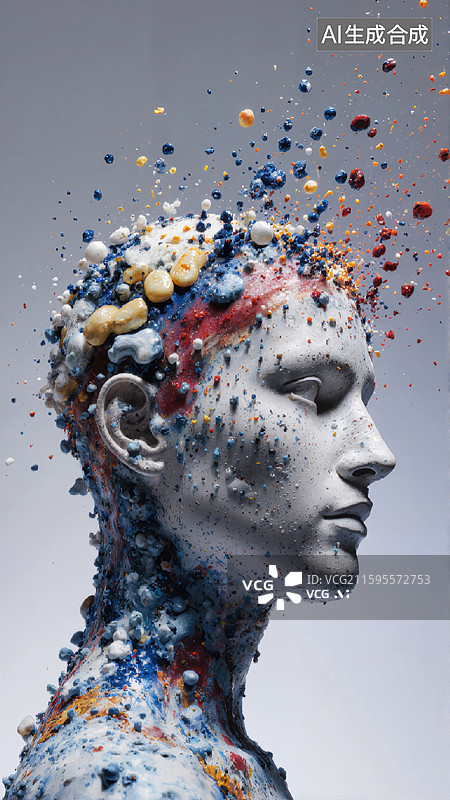 【AI数字艺术】粒子人像艺术图片素材