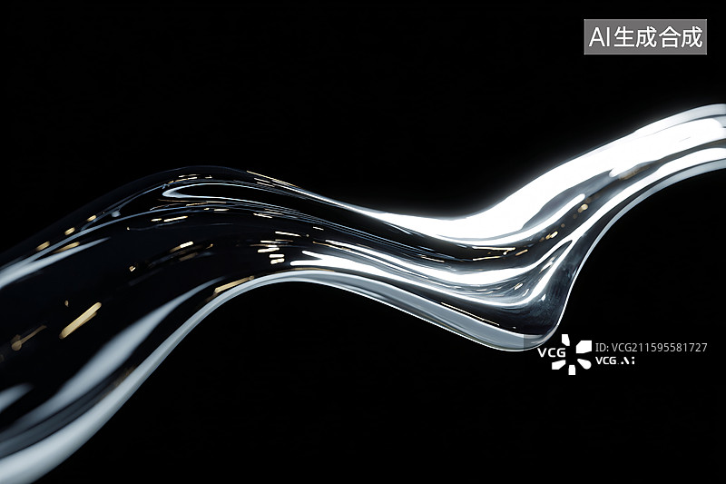 【AI数字艺术】金属光泽曲线抽象背景图片素材