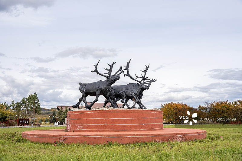 呼伦贝尔根河市敖鲁古雅使鹿部落景区图片素材