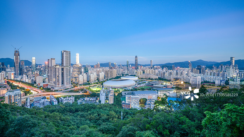 深圳笔架山公园城市风光图片素材