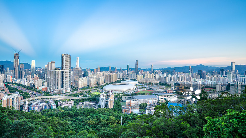 深圳笔架山公园城市风光图片素材