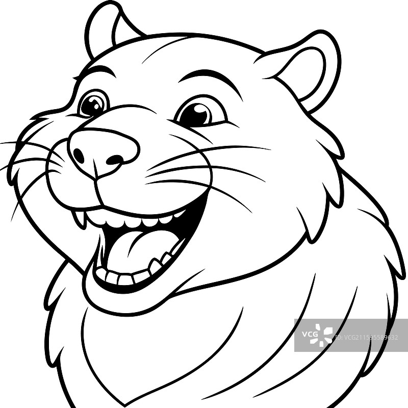 欧亚海狸笑脸图标图片素材