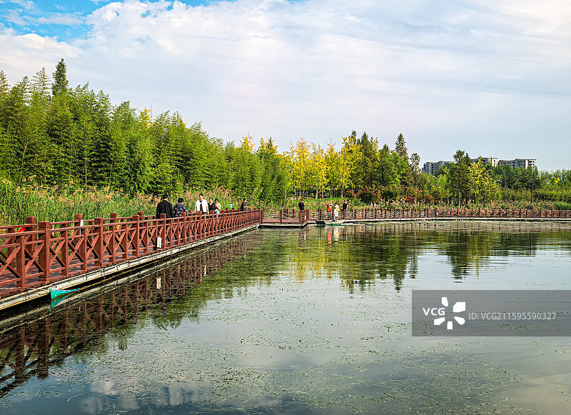 渼陂湖秋景图片素材
