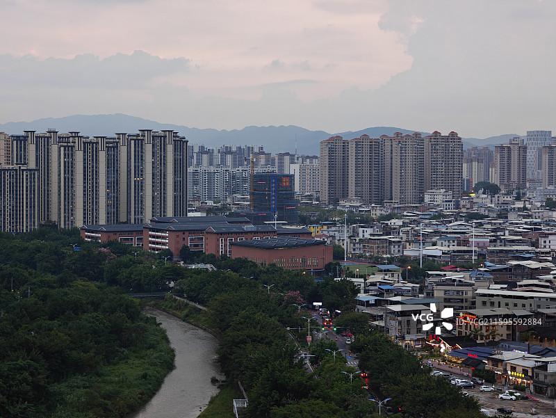 龙岩市新罗区莲东人居板块城市风光图片素材
