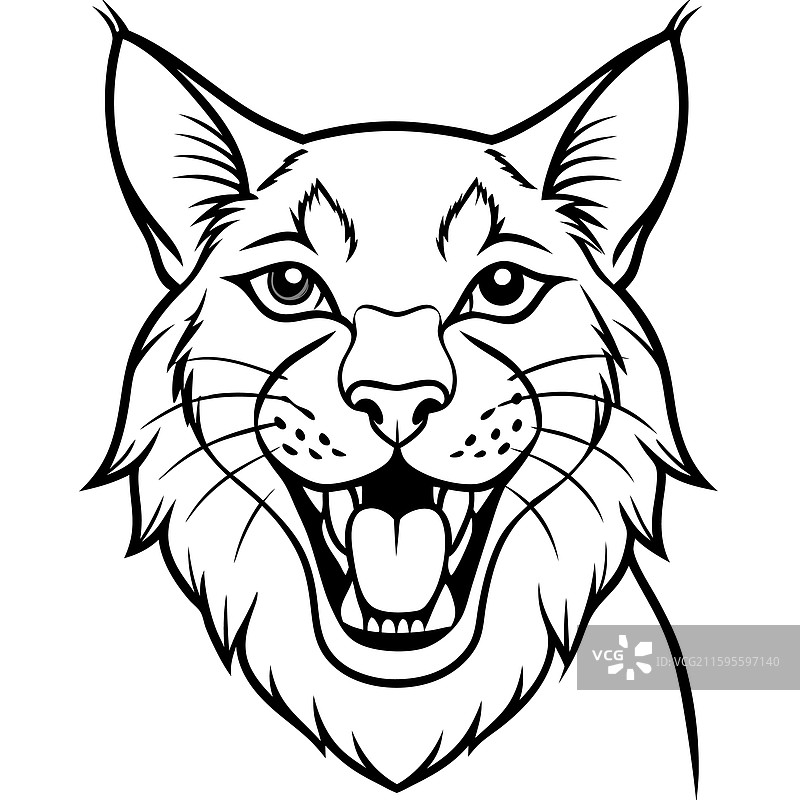 欧亚猞猁的笑脸图标图片素材