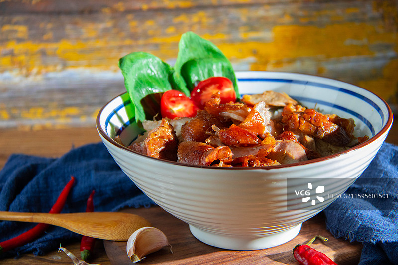 烤鸭饭图片素材