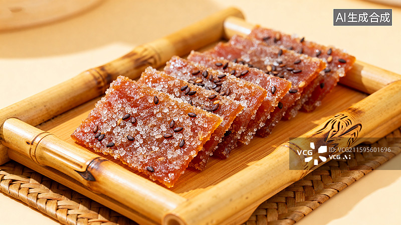 【AI数字艺术】蜜汁猪肉脯甜香诱人图片素材