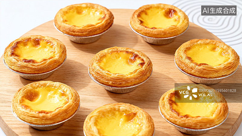 【AI数字艺术】美味蛋挞新鲜出炉图片素材