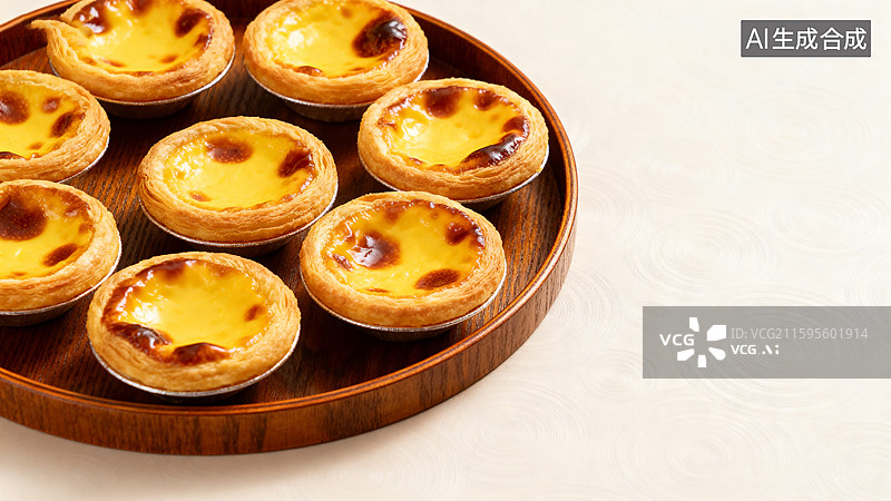【AI数字艺术】葡式蛋挞美味甜点图片素材