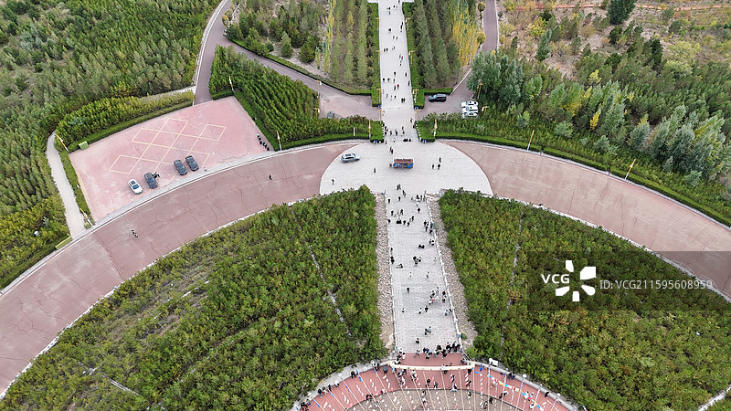 鄂尔多斯伊克敖包航拍图片素材