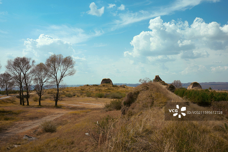 山西大同阳高县长城一号公路明代长城景观图片素材