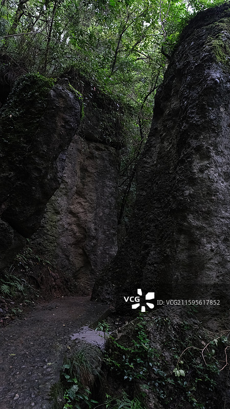 绵阳市安州区罗浮山的山间小路林间图片素材