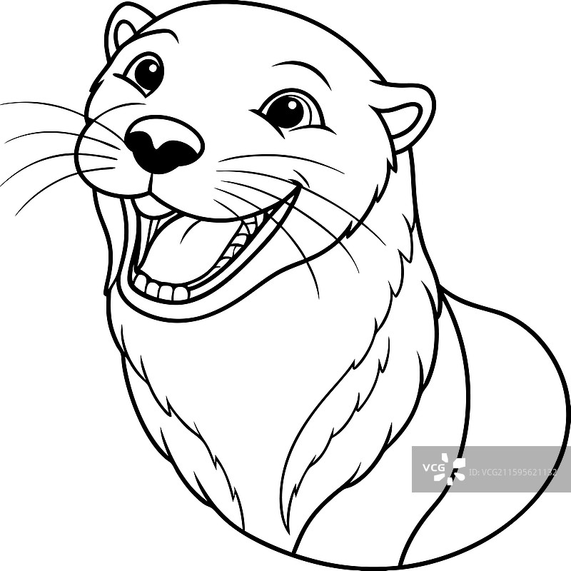 欧洲水獭笑脸图标图片素材