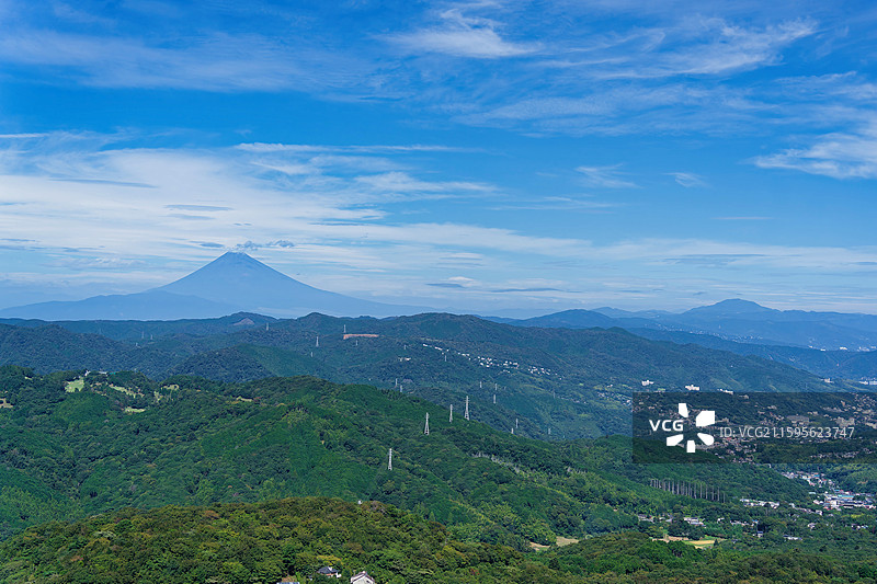 伊豆半岛大室山-在山顶可远眺富士山图片素材