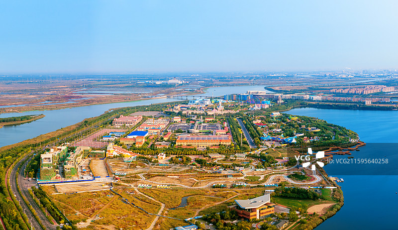 中新天津生态城夜景图片素材