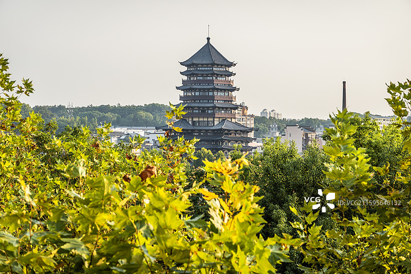 江西省景德镇市珠山区风景路昌南阁宝塔楼古建筑历史文化特色人文图片素材