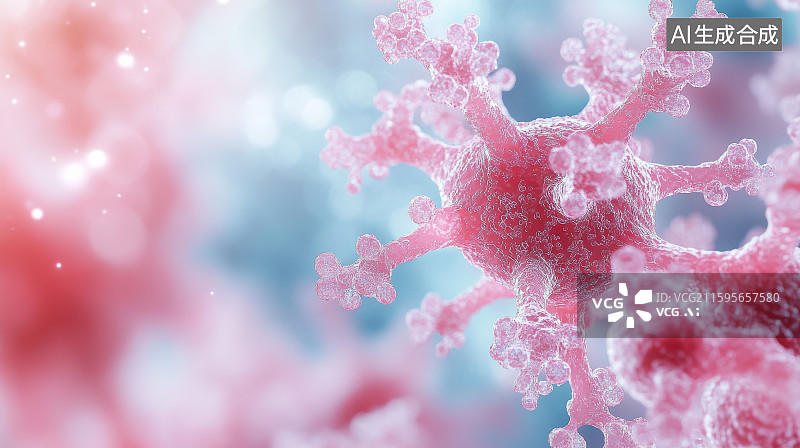 【AI数字艺术】显微镜下的病毒结构图片素材