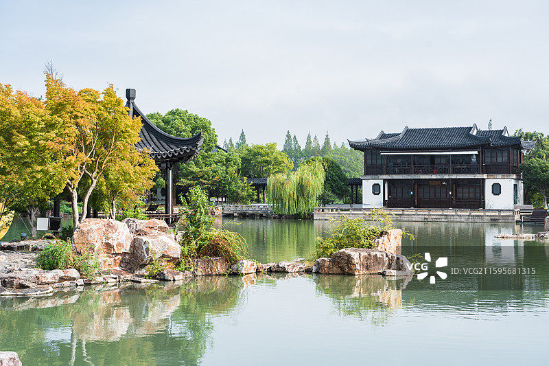 常熟尚湖风景区 拂水山庄图片素材