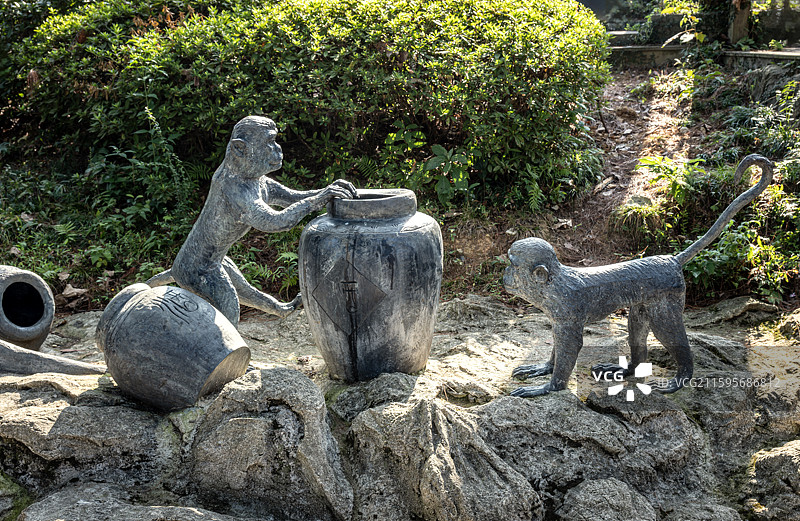 千岛湖猴岛雕塑图片素材