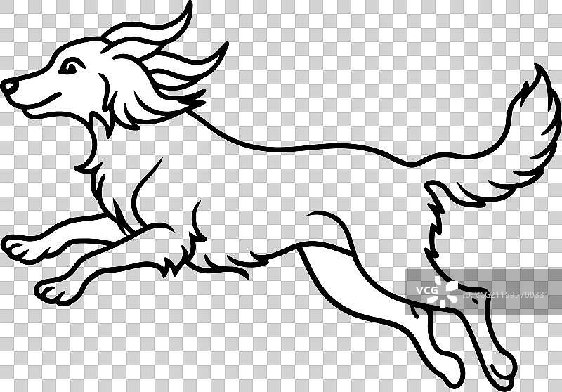 田野猎犬跳跃图标图片素材