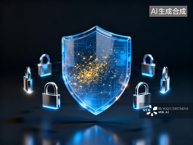 【AI数字艺术】网络安全 数据安全 金融安全 防火墙 黑客 广告海报素材 电脑芯片人工智能 大数据云计算图片素材