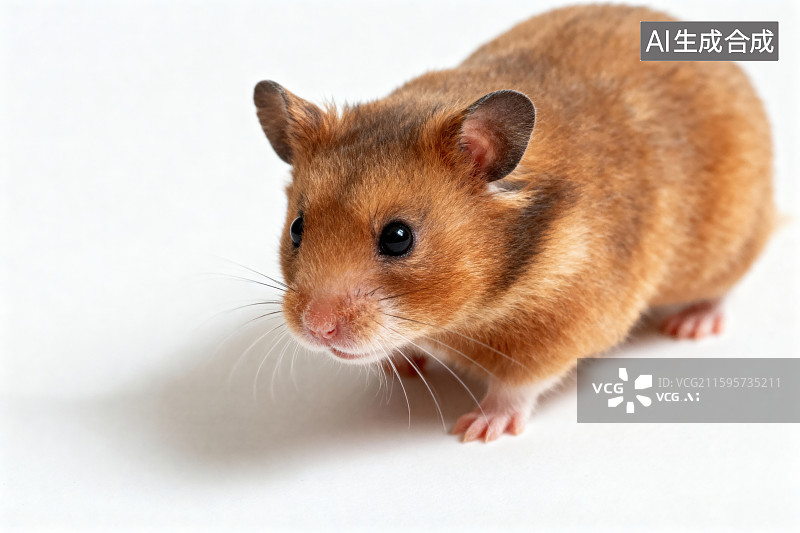 【AI数字艺术】白色背景下可爱的金丝熊仓鼠图片素材