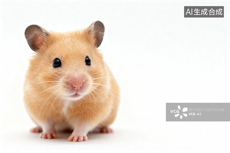 【AI数字艺术】白色背景下可爱的金丝熊仓鼠图片素材