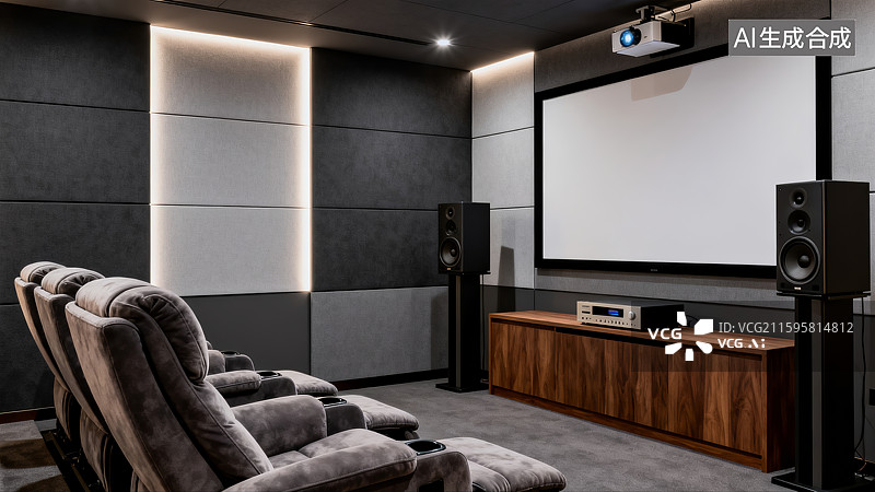【AI数字艺术】家庭影院，家庭生活，看电影图片素材