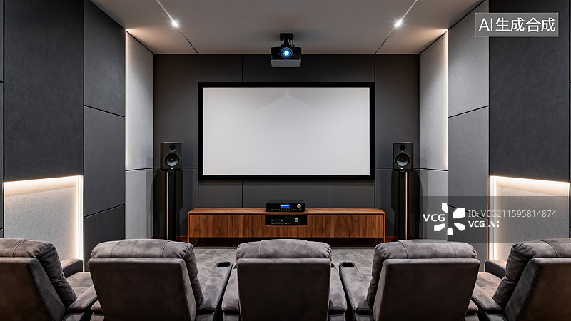 【AI数字艺术】家庭影院，家庭生活，看电影图片素材