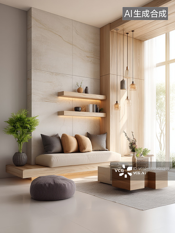 【AI数字艺术】现代简约客厅设计图片素材