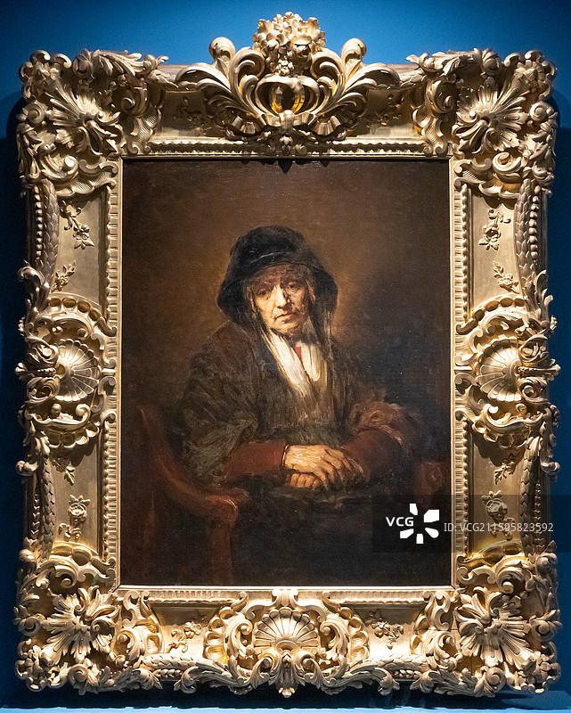 中国国家博物馆老夫人肖像19世纪70年代初布画油画111.5cmX87.5cm特列季亚科夫画廊藏品图片素材