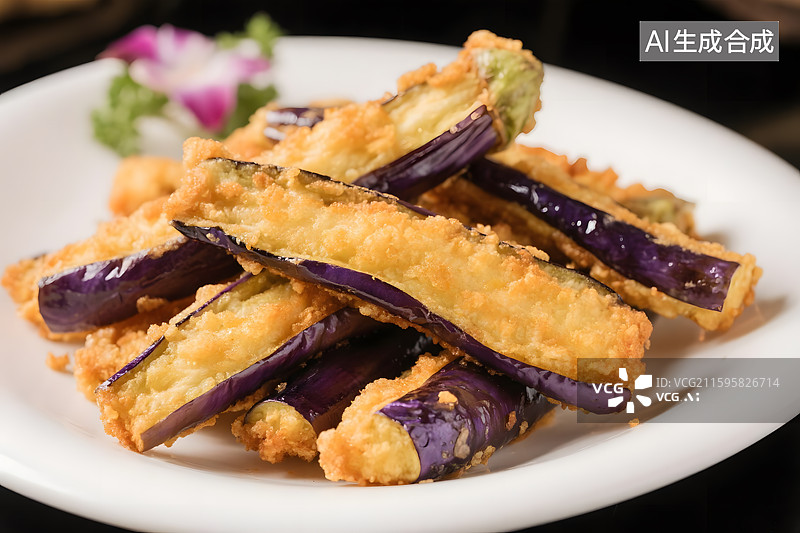 【AI数字艺术】家常脆皮茄子图片素材