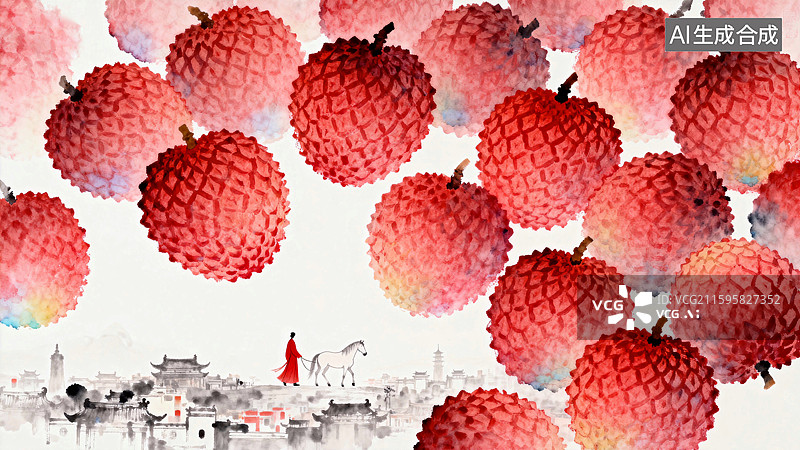 【AI数字艺术】长安的荔枝图片素材